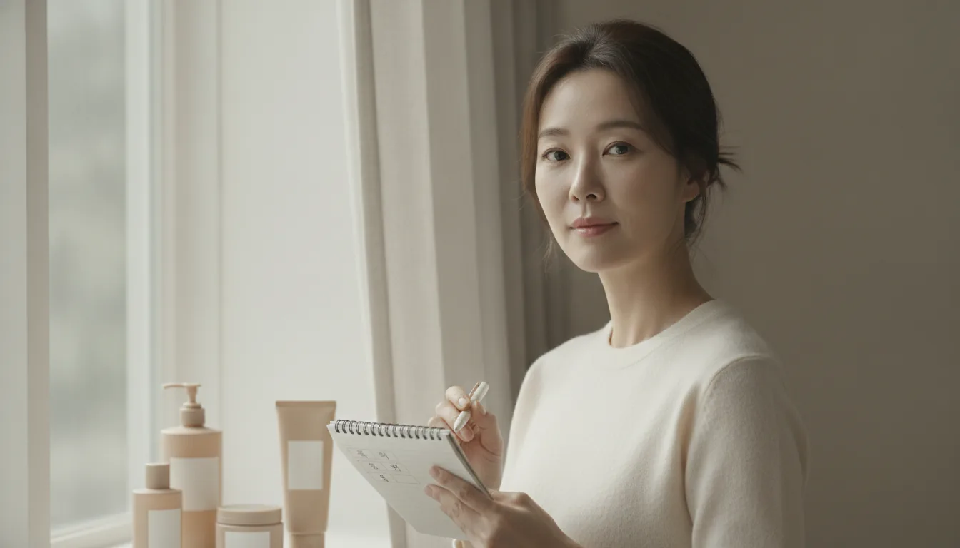 메모장에 목 뒤·옆·앞을 나눠 적는 손